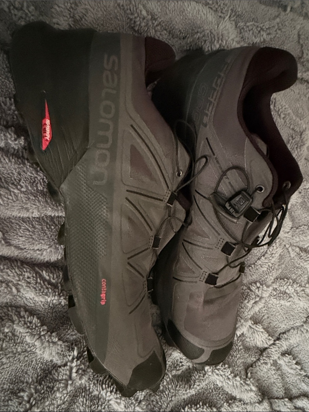 Salomon Men's Charcoal Gray and Black Trail Running Shoes
